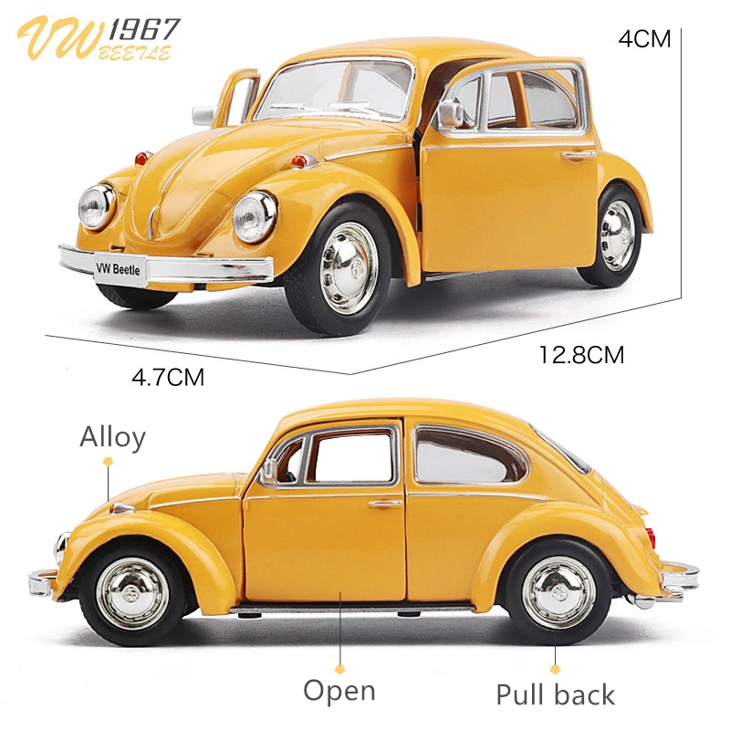Model Kit Volkswagen - 1:36 Volkswagen Beetle 1967 Carro Clássico